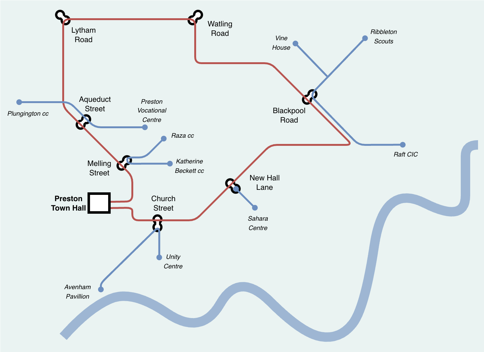Map of the Preston Digital Network